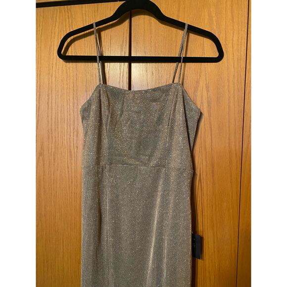 Lulus Searching For You Metallic Gold Glitter Mermaid Maxi Dress - Picture 5 of 10